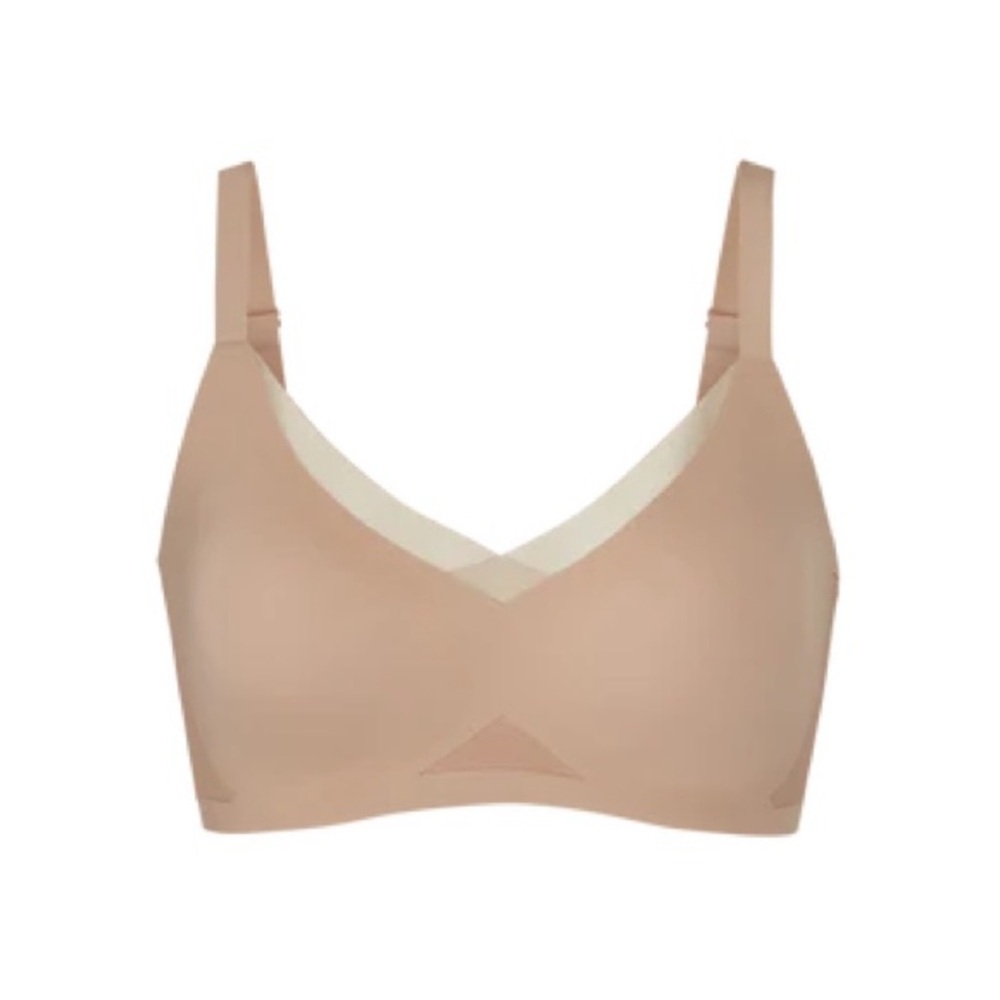 Honey Love Cross Over Bra Size 38B Large Wireless T Shirt Tan Comfort Everyday